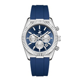Beverly Hills Polo Club Men's Analog Watch, Blue Dial Multi-Function With Blue Silicon Strap, BP3836X.399